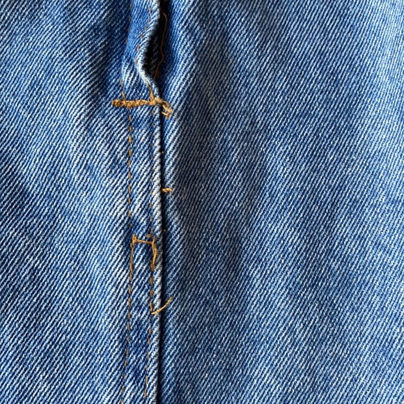 Vtg Denim Long Skirt with Slit - Picture 4 of 4